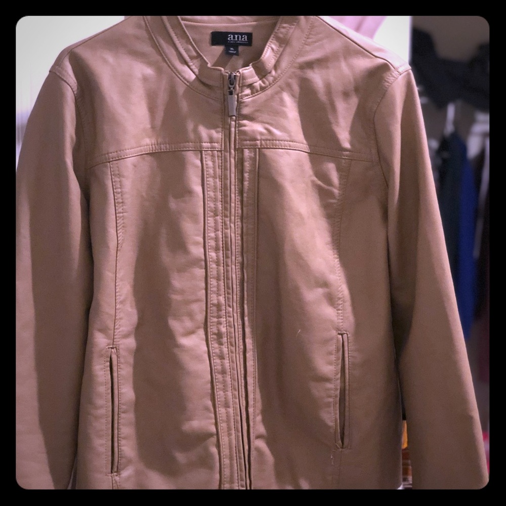 a.n.a beige leather jacket